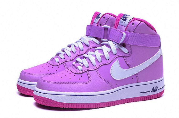 耐克女鞋NIKE AIR FORCE 1 HIGH GS空军一号白粉休闲高帮板鞋653998-501