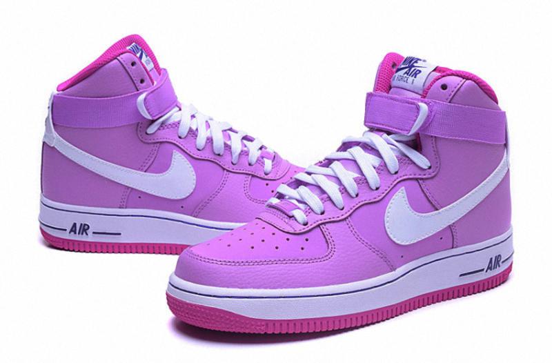 耐克女鞋NIKE AIR FORCE 1 HIGH GS空军一号白粉休闲高帮板鞋653998-501