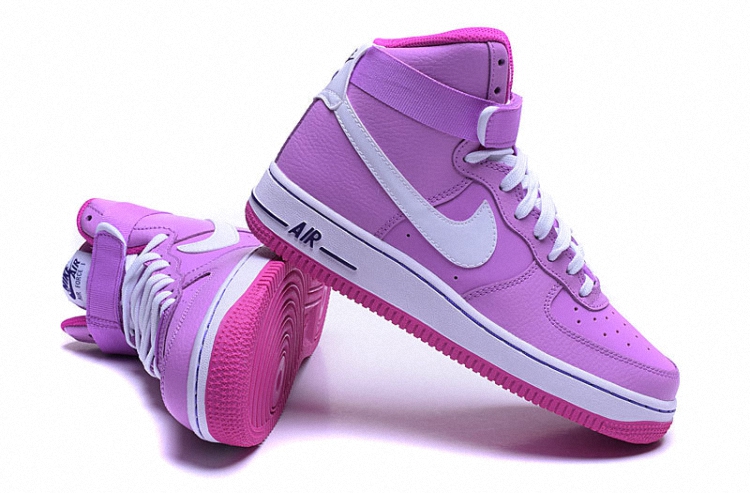 耐克女鞋NIKE AIR FORCE 1 HIGH GS空军一号白粉休闲高帮板鞋653998-501