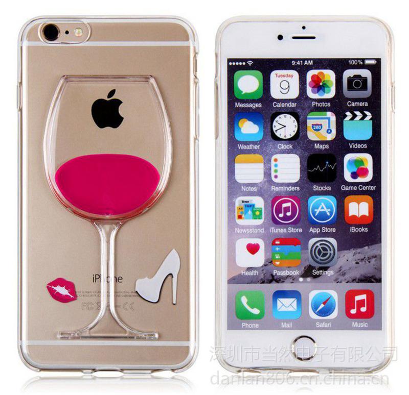 新款支架iphone6手机壳 6s红酒杯苹果6plus保护套5s软硅胶4.7
