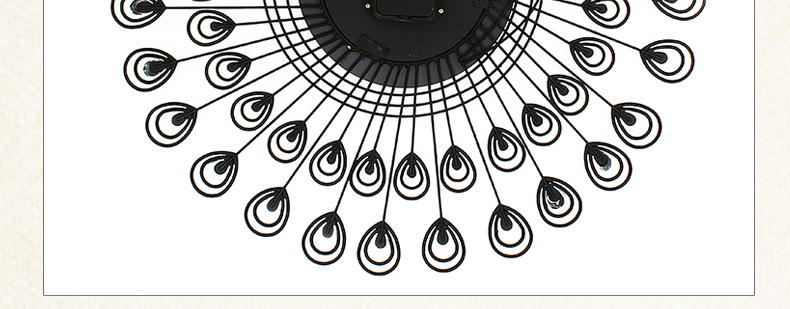 艾米娅 孔雀现代钟表挂钟客厅欧式时尚简约创意石英钟卧室静音时钟装饰表