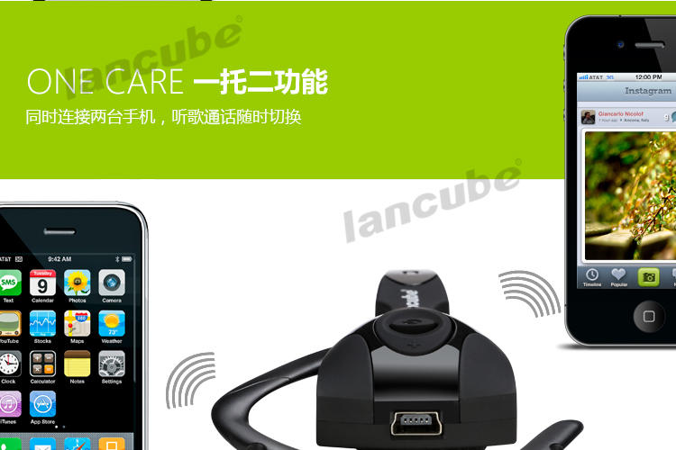  蓝大师4.1无线蓝牙耳机4.0立体声挂耳式声控苹果华为小米手机通用