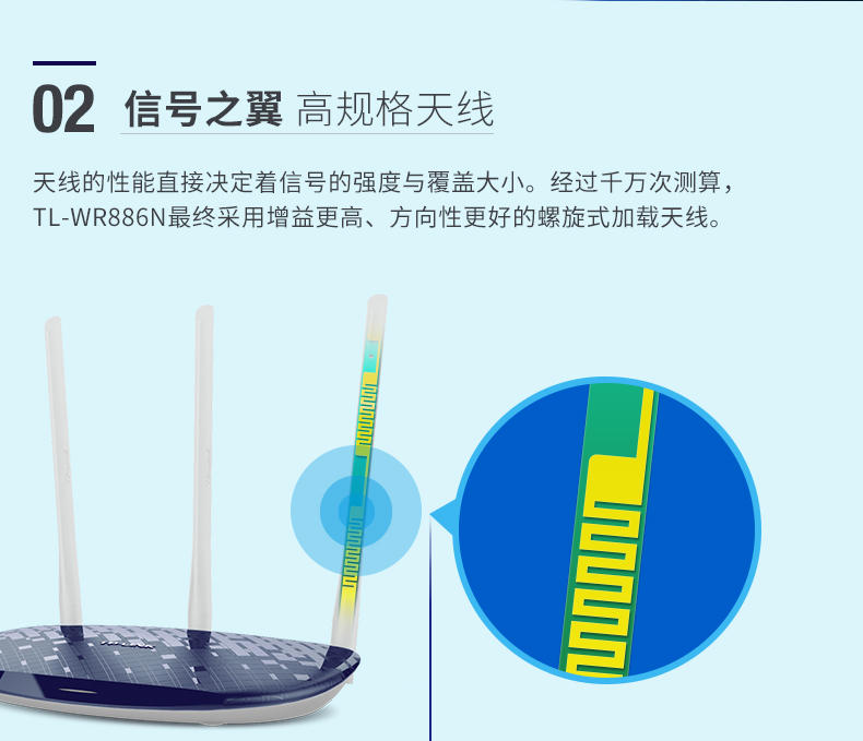 TP-LINK无线路由器450M真3天线家用穿墙 智能 wifi TL-WR886N 王