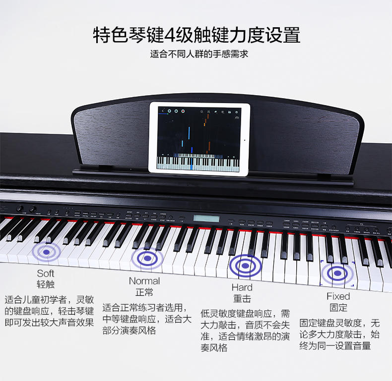 艾米娅 智能电钢琴88键重锤 专业成人数码电子钢琴初学者儿童电钢