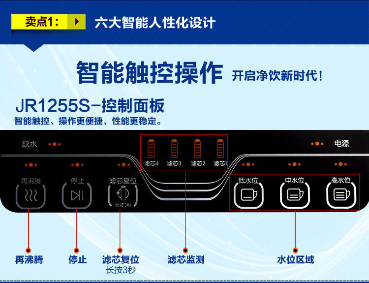 【江西农商】【可卖全国】美的(Midea) JR1255S 立式双门温热型净饮机【四平电器旗舰店】