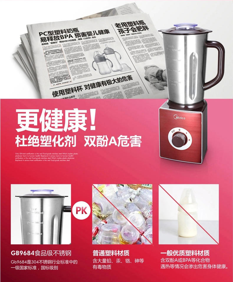 【江西农商】【可卖全国】美的 （Midea）MJ-BL25C5 搅拌机榨汁机【四平电器旗舰店】