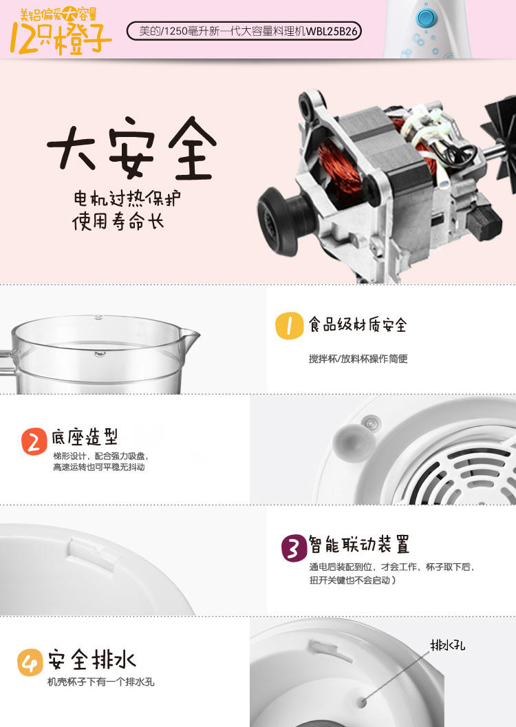 【江西农商】【可卖全国】美的（Midea）MJ-BL25B2 搅拌机料理机果汁机【四平电器旗舰店】