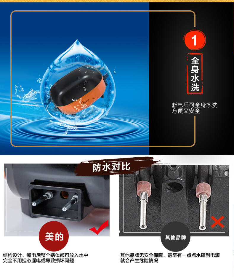 【江西农商】【可卖全国】美的（Midea）MC-LHN30A 电火锅（煎烤机）【四平电器旗舰店】