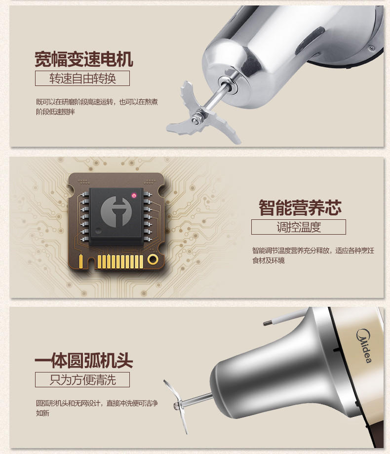 【江西农商】【可卖全国】美的（Midea）HC13J61 多功能豆浆机【四平电器旗舰店】