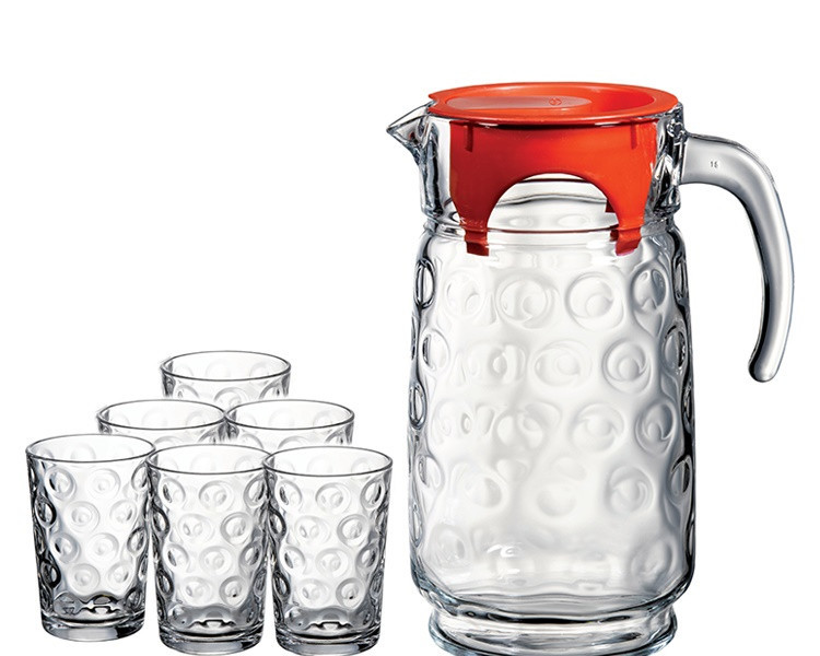 帕莎帕琦Pasabahce 欧洲进口空间系列无铅玻璃水壶水杯套装 一壶六杯精致透明果汁杯冷水壶 98