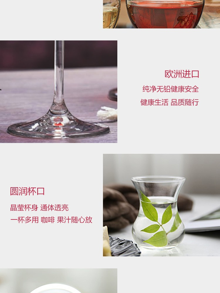 帕莎帕琦Pasabahce 欧洲进口18件礼盒套装（红酒杯6只 440540+杯碟12件95961）