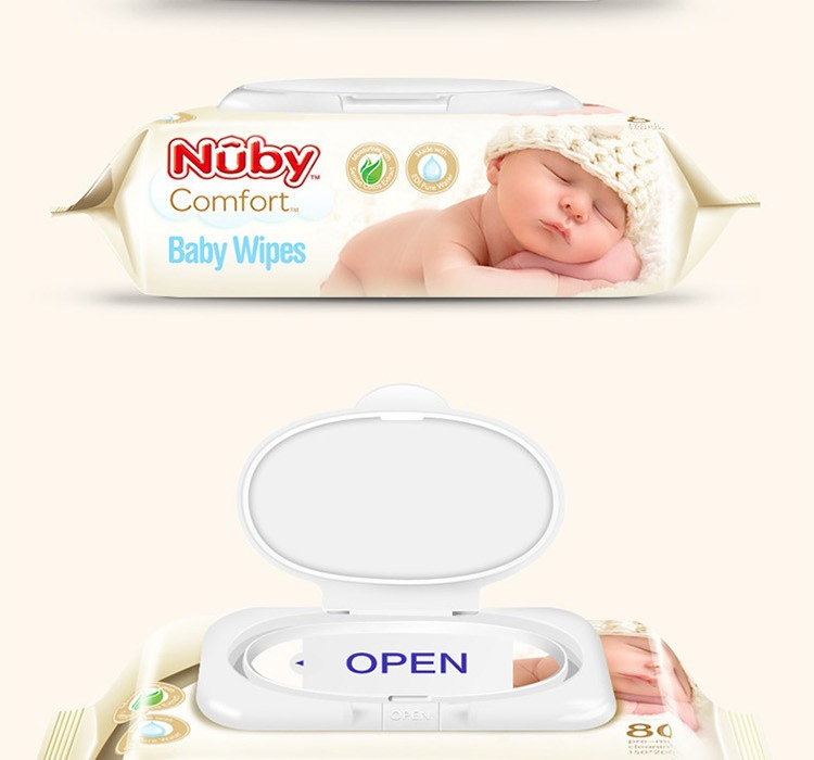 努比Nuby 婴儿柔肤湿巾80抽*2包 便利2包装