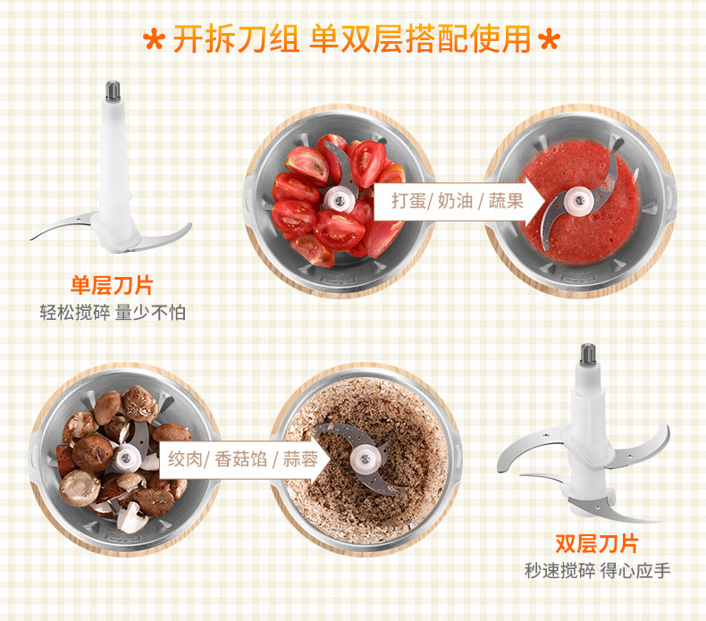 奥克斯/AUX 家用绞肉机HX-J3020  家用电动不锈钢搅肉绞馅搅拌机