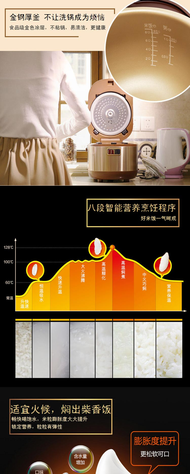 奔腾 Povos 4L智能IH技术金钢厚釜电饭煲 FN4175