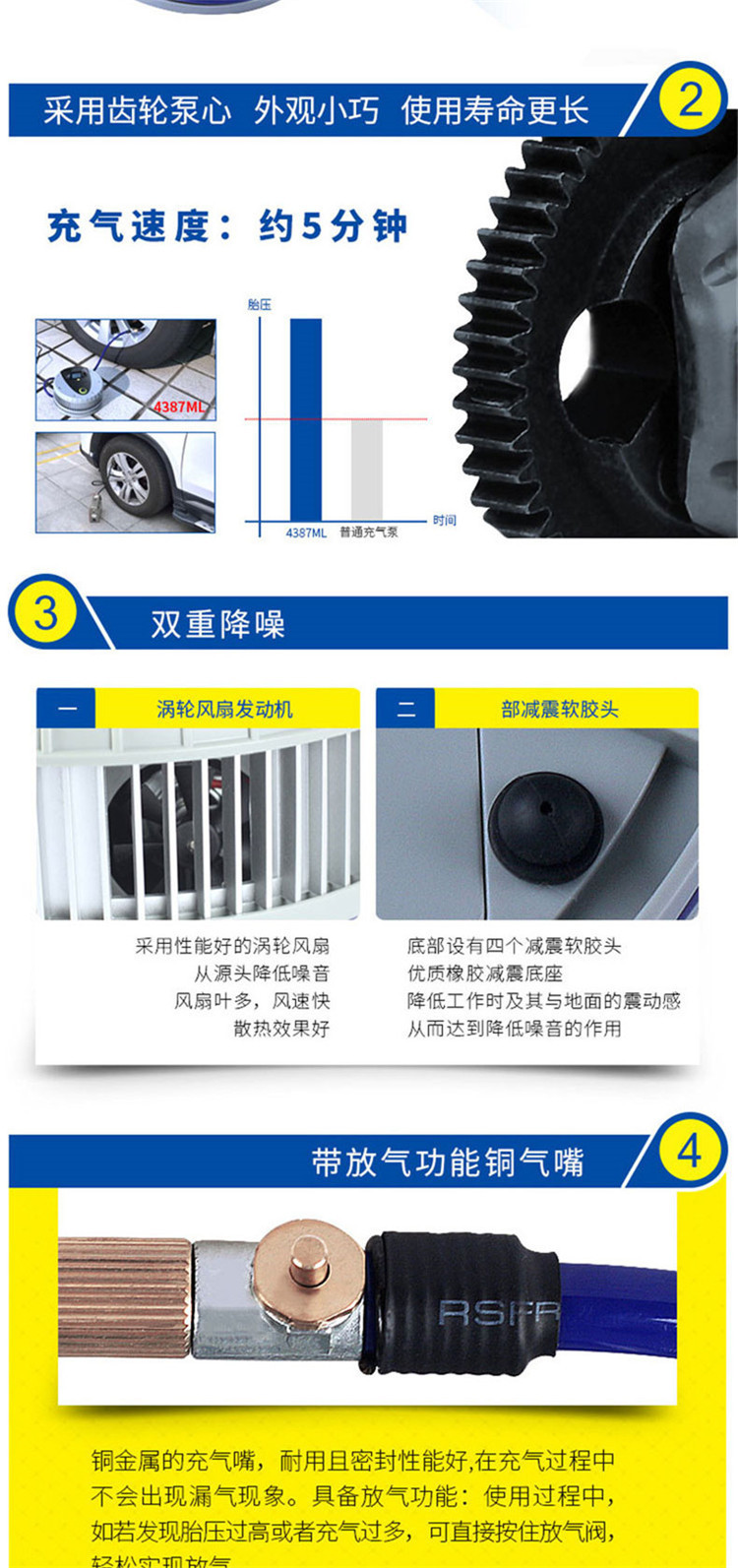 米其林(MICHELIN)  车载充气泵 4387ML 数显电动充气泵 带放气阀