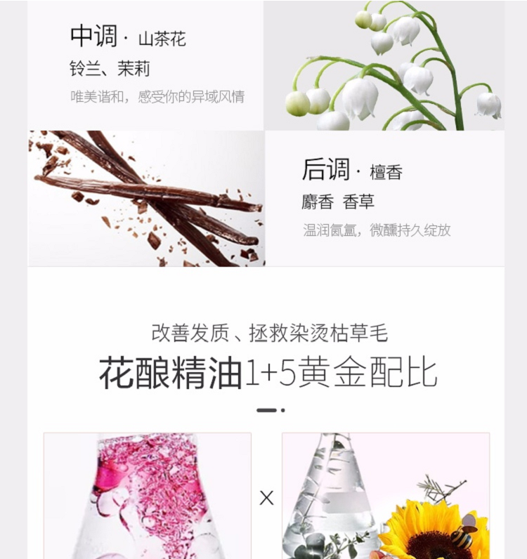 百雀羚/PECHOIN 三生花精油香氛滋养洗护套装（洗发水500ml+护发素500ml）