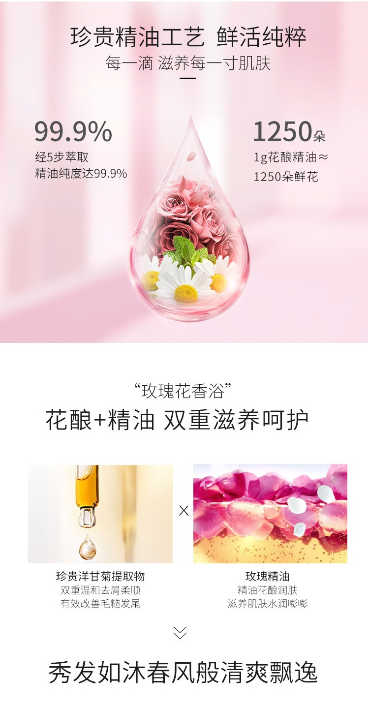 百雀羚/PECHOIN 三生花精油香氛滋养洗浴套装(洗发水500ml+沐浴露800ml)