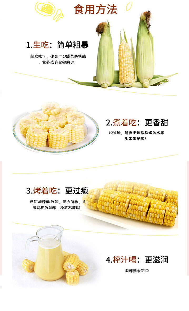 【广州馆】果蜂 从化甜玉米8条装约5斤