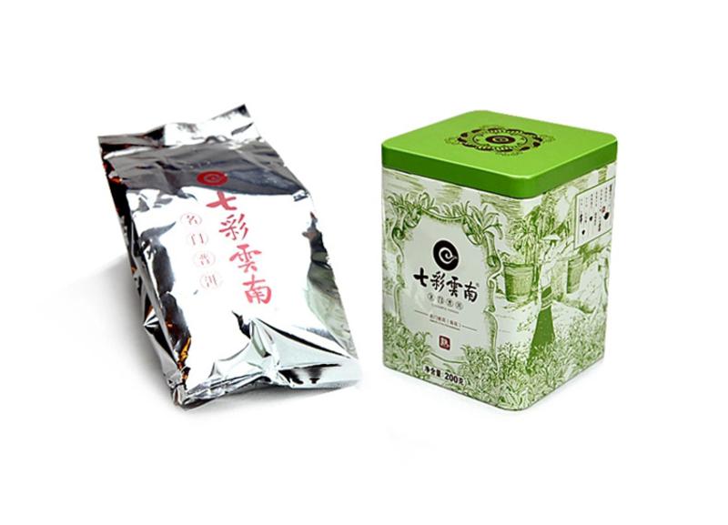  七彩云南名门普洱（菊花）200g罐装散茶熟茶