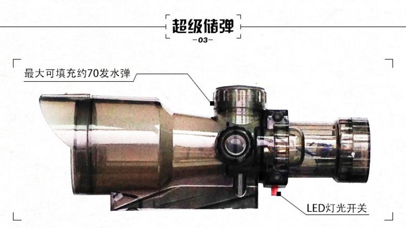 扬楷 M16-4战警 电动连发水弹软弹玩具枪 可发射水弹软弹 儿童仿真模型枪玩具 单发连发可切换