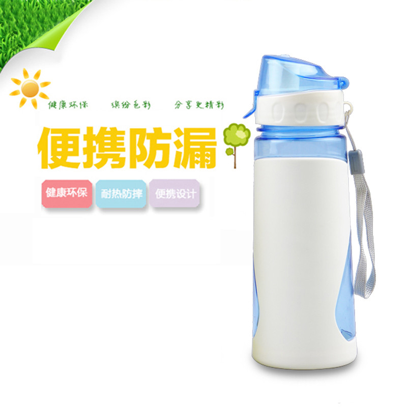 三胜双层防烫时尚口杯600ml A-143 时尚造型 卡通造型 pc材质随手杯子塑料带