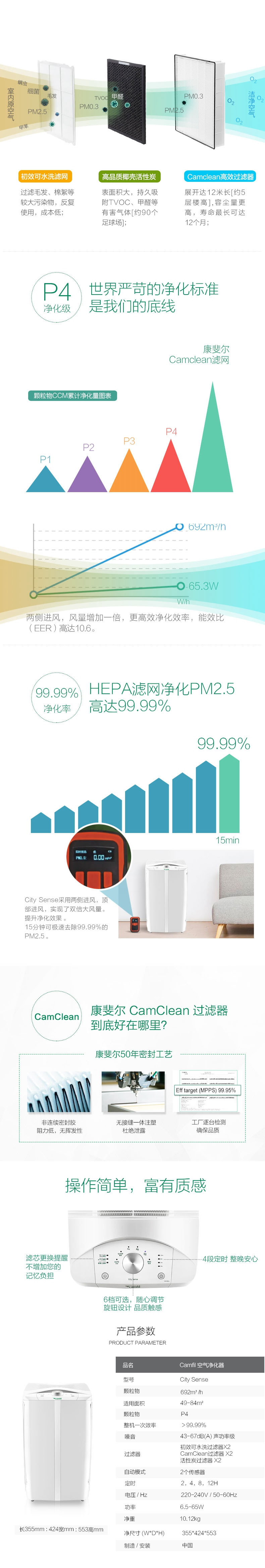 康斐尔 空气净化器 City-sense700