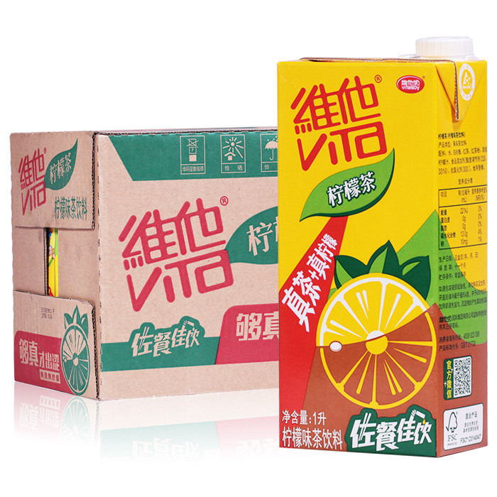 维他奶（vitasoy） 维他 柠檬茶 维他奶整箱 1L*12盒/箱 柠檬味茶饮料