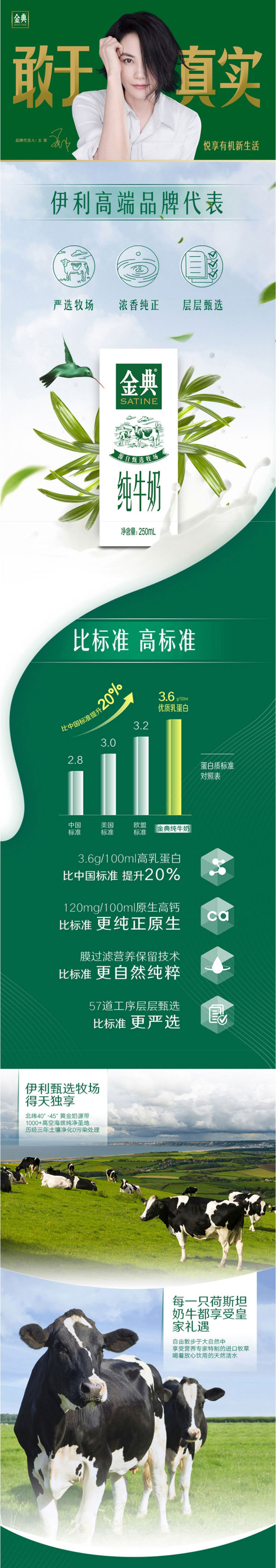 伊利 金典纯牛奶250ML*12盒/箱 牛奶礼盒装奶