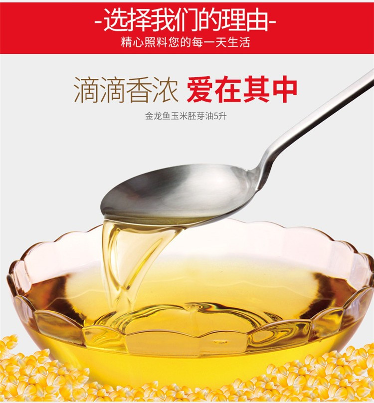 金龙鱼  纯正玉米油5L    物理压榨 家用桶装食用油色拉油