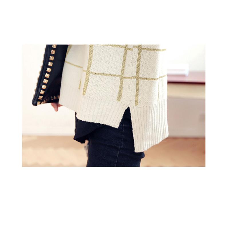 JEANE-SUNP2016条格学院潮流H版型休闲针织衫 套头女短款毛衣
