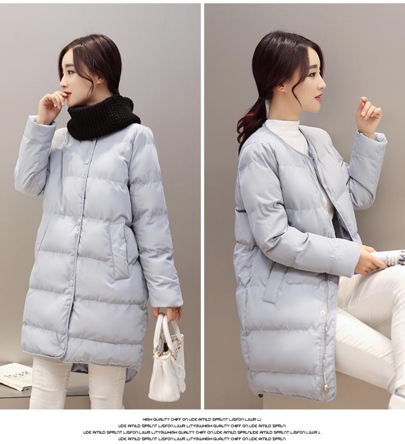 JEANE-SUNP2016冬装新款女装外套棉服女中长款韩版棉衣女修身围脖加厚棉袄女