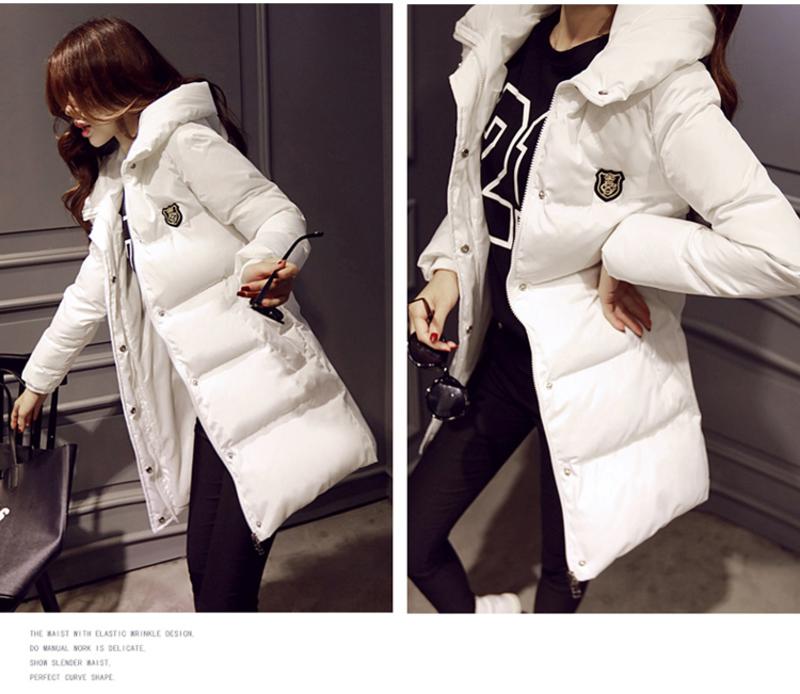 JEANE-SUNP冬季新款韩版时尚中长款棉服加大码修身加厚保暖女神范棉衣棉袄女