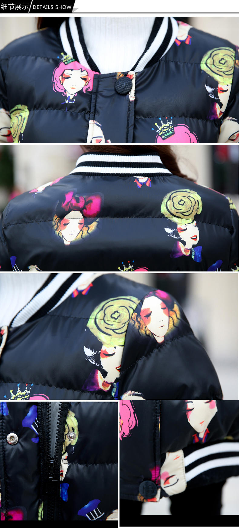JEANE-SUNP女士棉袄中长款宽松及膝彩色棉衣时尚个性常规韩版冬季外套潮女