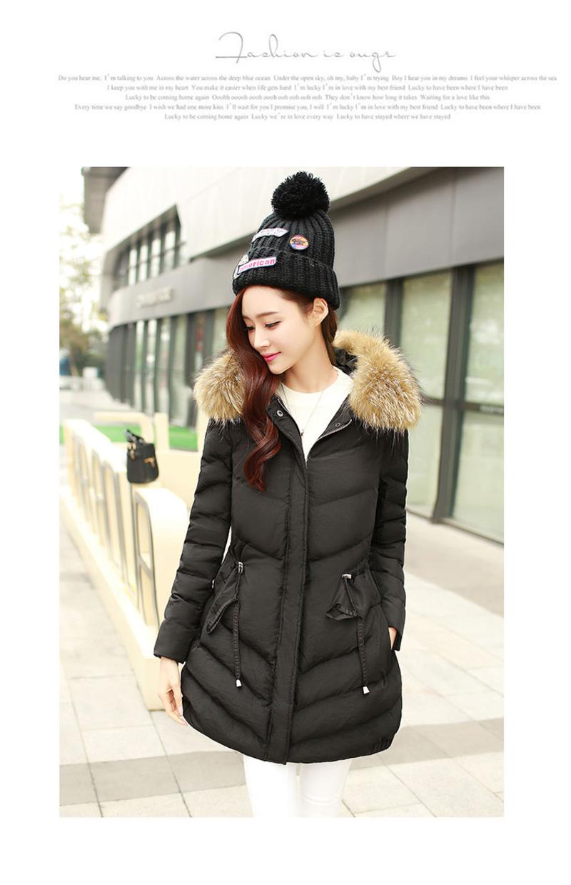 JEANE-SUNP2016冬季新款韩版修身棉衣女中长款加厚袄子羽绒棉服冬装外套潮