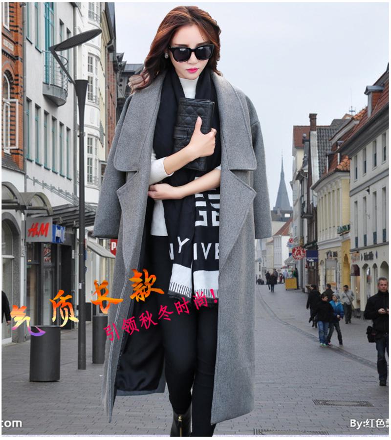 JEANE-SUNP2016年秋冬新款女时尚大牌韩版加绒流长款欧美范大码高档毛呢大衣