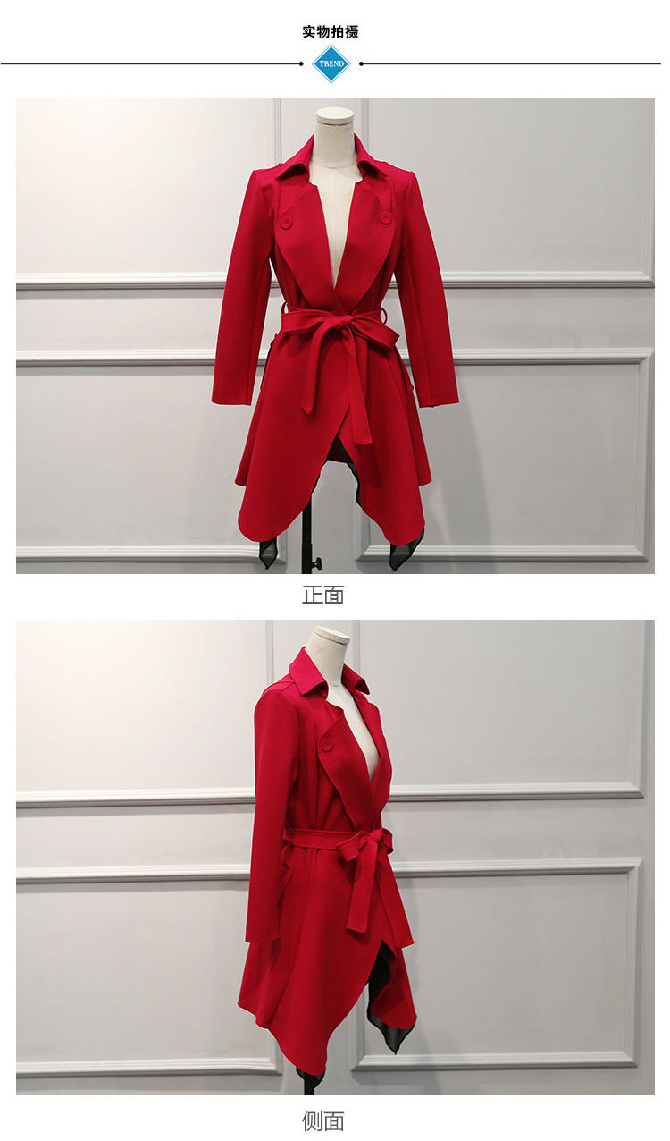 JEANE-SUNP2016女士春装时尚风衣外套中长薄款韩版收腰显瘦英伦百搭长袖新品