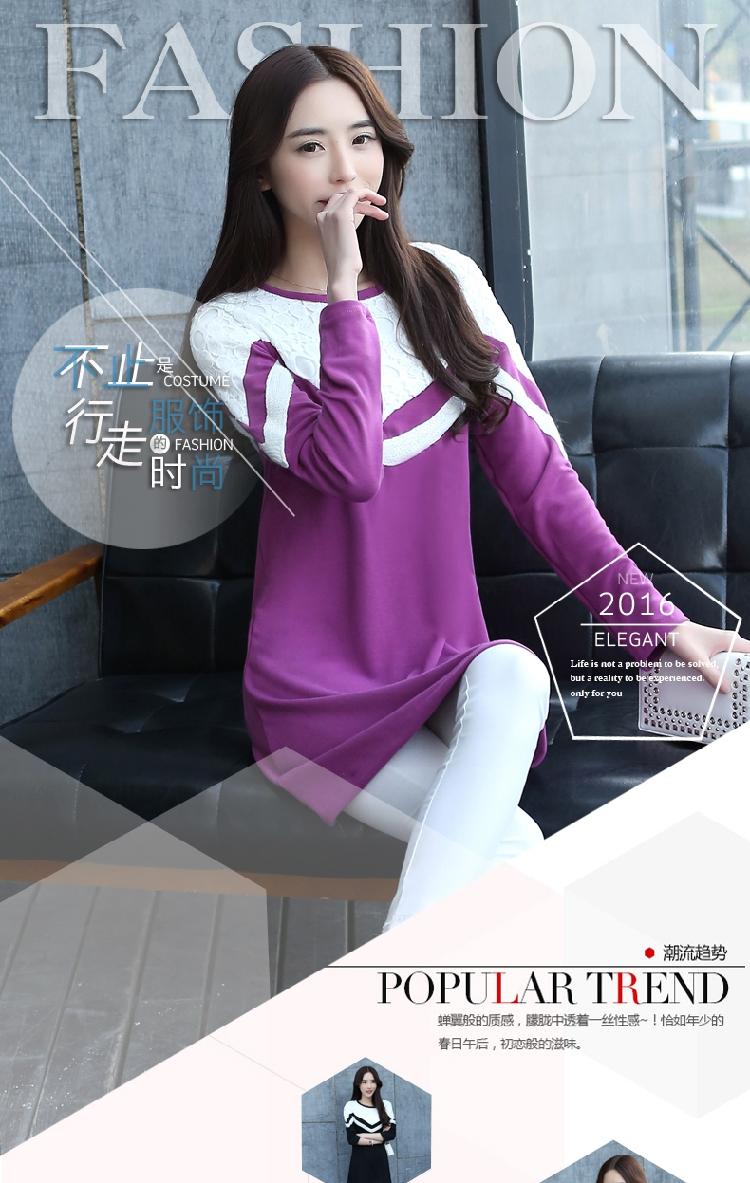 JEANE-SUNP2016春装新款韩版两色连衣裙时尚休闲款