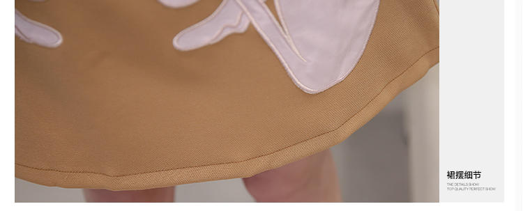 JEANE-SUNP2016年夏季无袖POLO领纯色卡通荷叶边A型连衣裙两件套套裙