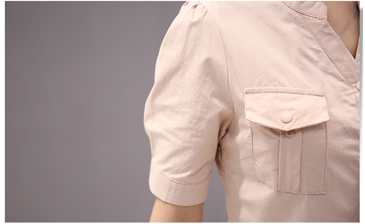 JEANE-SUNP夏季韩版新款2016短袖衬衫雪纺连衣裙两件套装收腰修身显瘦中长款