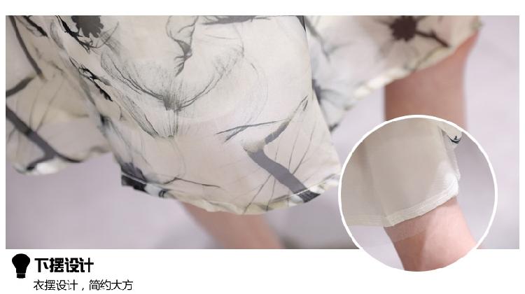 JEANE-SUNP2016夏季新款女装 韩版气质时尚修身显瘦中长款背心裙印花连衣裙