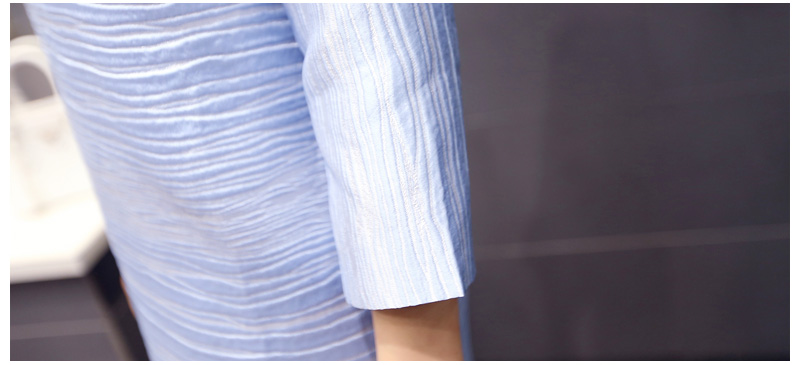 JEANE-SUNP2016秋季新款连衣裙简约圆领七分袖修身显瘦气质百搭A字裙