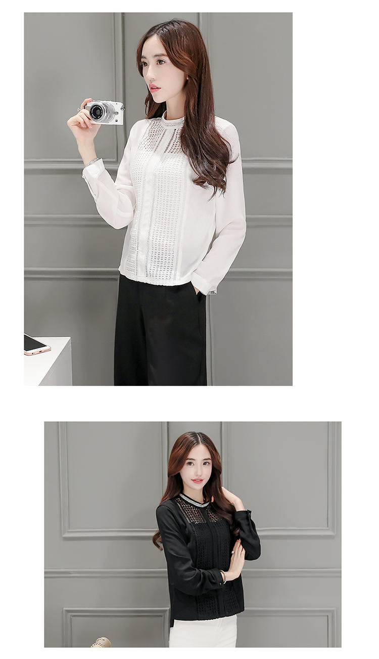 JEANE-SUNP2016秋季新款长袖针织衫韩版修身显瘦圆领打底衫女装时尚镂空上衣