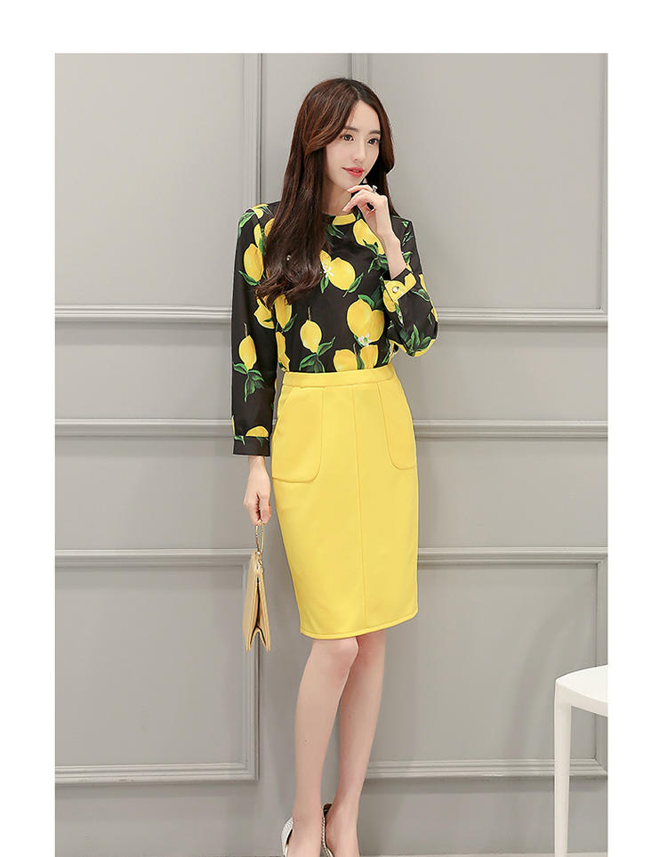 JEANE-SUNP2016秋新款女装韩版时尚气质长袖上衣短裙休闲两件套装