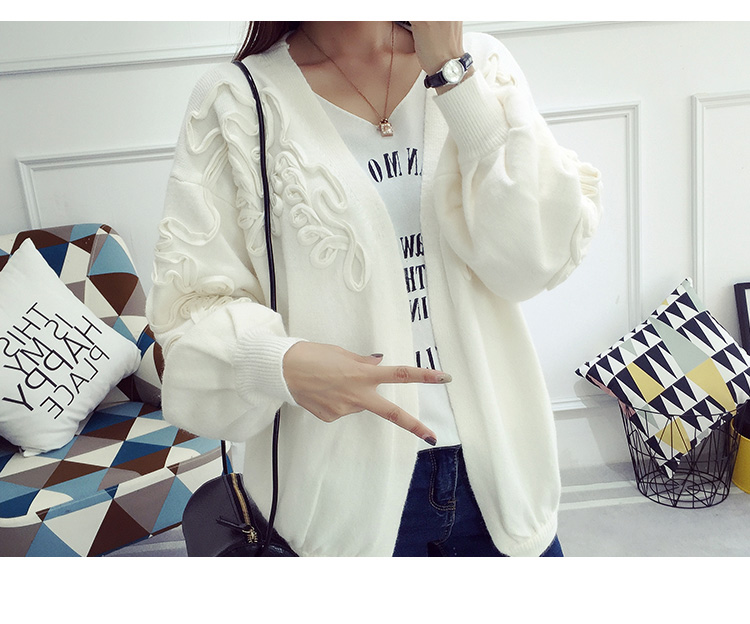 JEANE-SUNP 2016年秋季直筒长袖套头针织衫衣时尚潮流甜美开衫