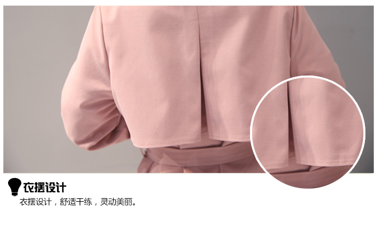 JEANE-SUNP 2016年秋季时尚潮流直筒长袖中长款双排扣风衣