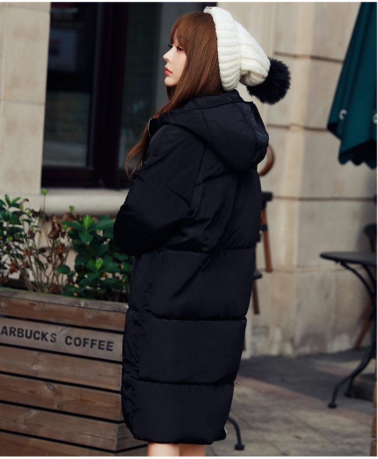 JEANE-SUNP 2016冬季新款韩版大码棉衣女中长款连帽羽绒棉服加厚学生面包外套