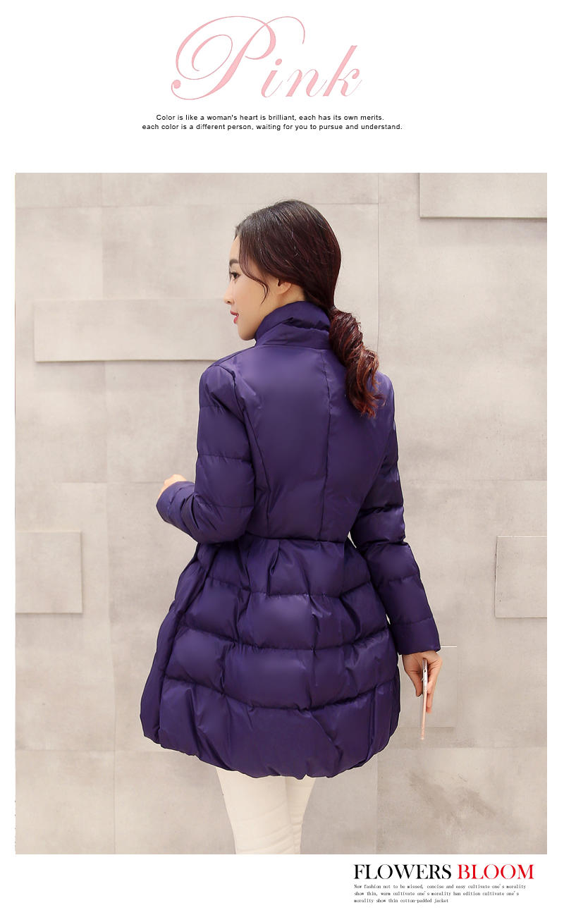JEANE-SUNP 2016年冬季棉衣中长款长袖时尚中腰显瘦修身