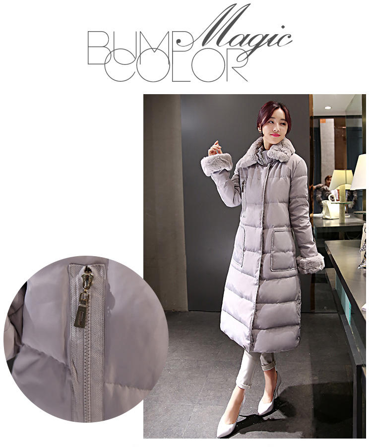 JEANE-SUNP 2016冬季新款韩版修身过膝长款yrf羽绒服显瘦女冬装外套加厚大衣