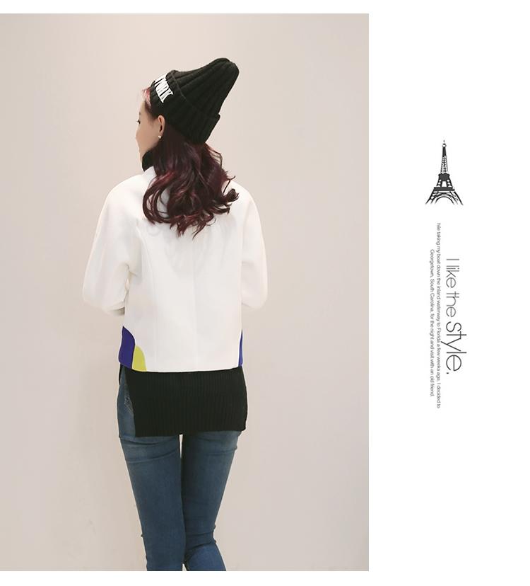 JEANE-SUNP 2016年秋季短款长袖时尚修身纯色拉链韩版短外套
