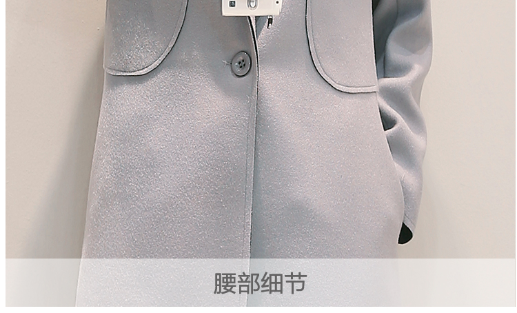 JEANE-SUNP 2016年秋季修身通勤西装领单排扣风衣中长款长袖呢大衣